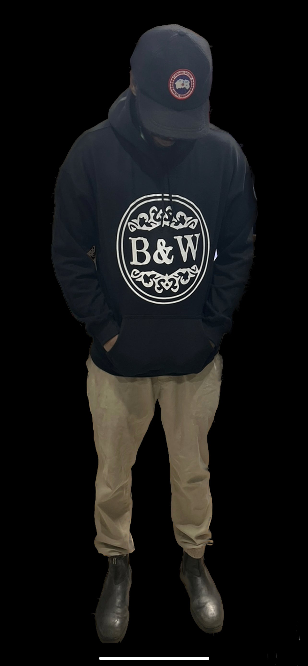 “Signature Comfort: B&W Custom Sweater Hoodie - Rare Edition, Limited Run”